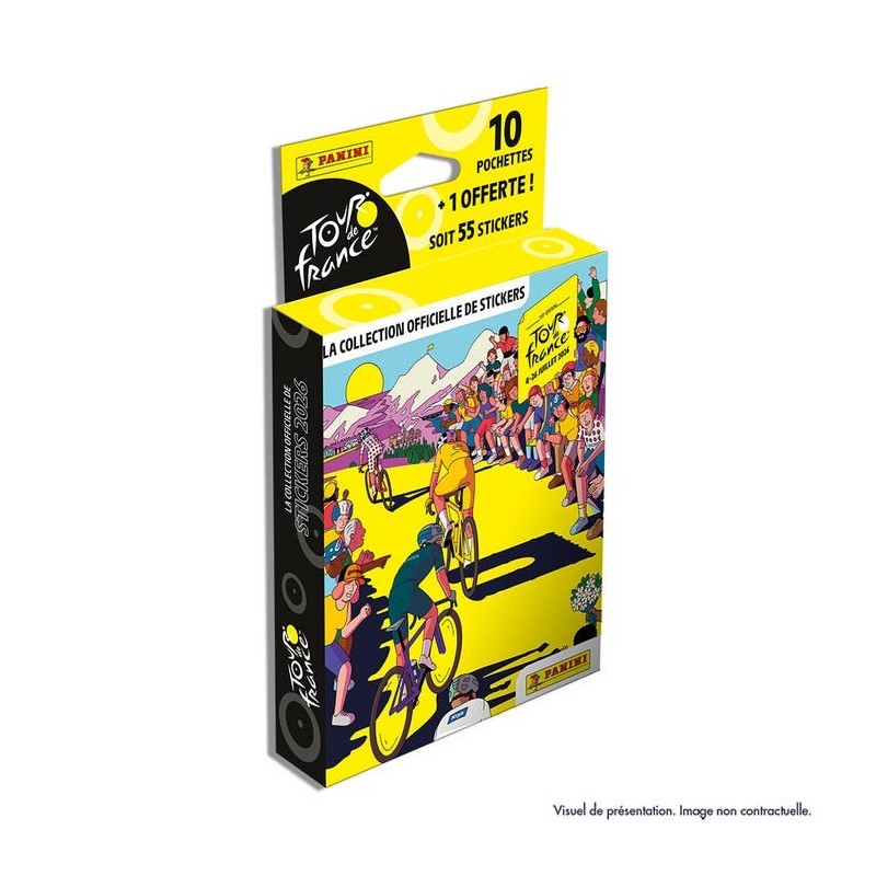PANINI – Blister 10 pochettes + 1 offerte | Tour de France 2026 – Stickers officiels